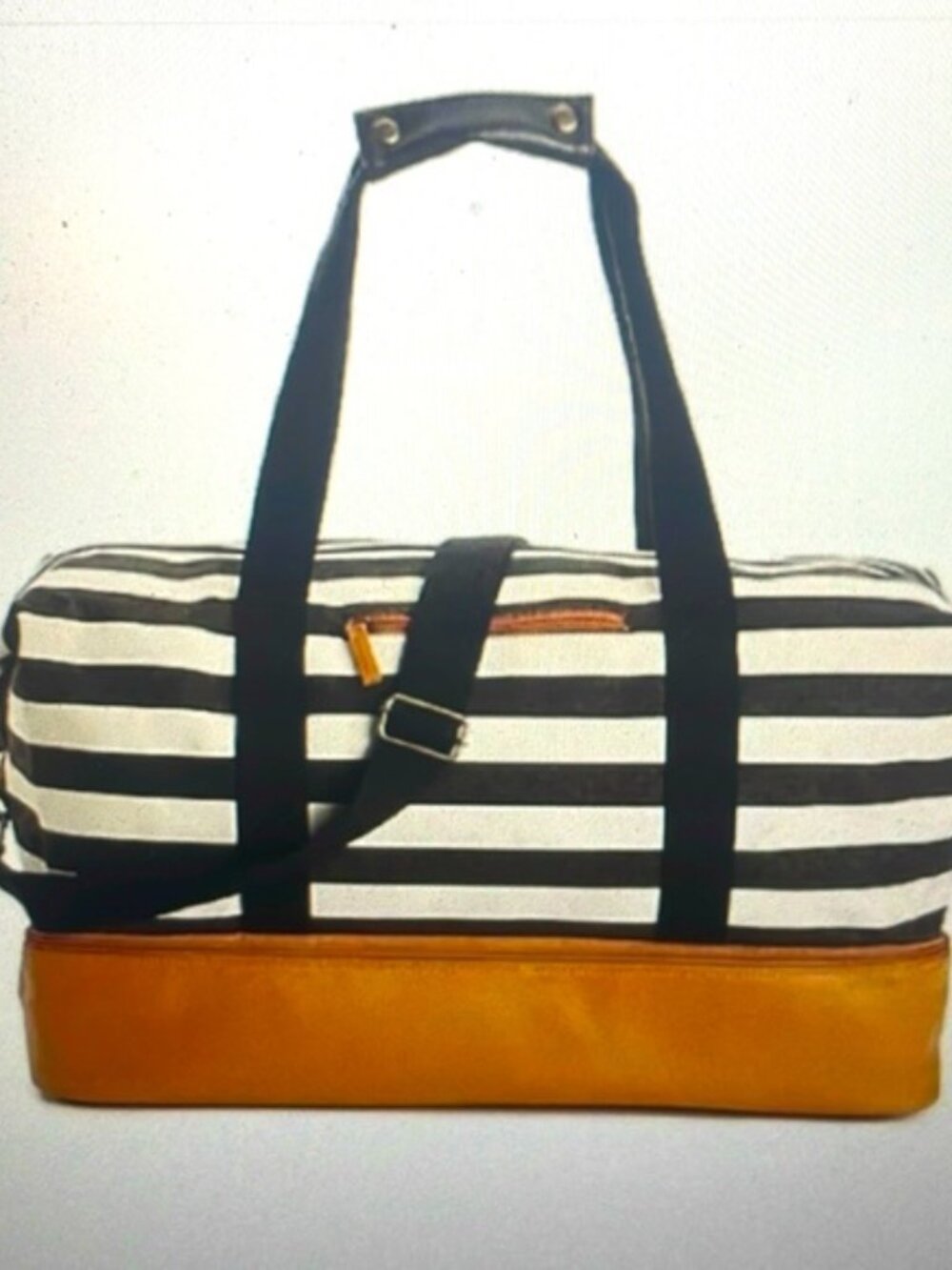 PERFECT DSW WEEKENDER BLACK & WHITE STRIPED TOTE BAG